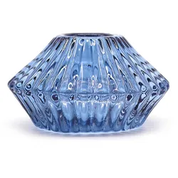 Set of 2  Flower Flip Dinner Candle / Tealight Holder - Royal Blue