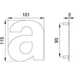 Edi Hausnummer Buchstabe a VA ma 115mm B.101mm