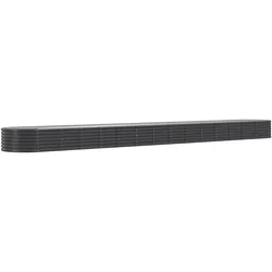 Helloshop26 - Pflanzkasten Hochbeet Blumenbeet Terrasse Garten pulverbeschichteter Stahl Anthrazit 02_0039476