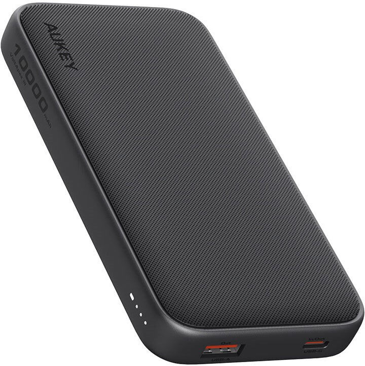 Aukey Sprint 10.000mAh Powerbank - 15W - 1 x USB-C - 1 x USB-A - Mørkegrå
