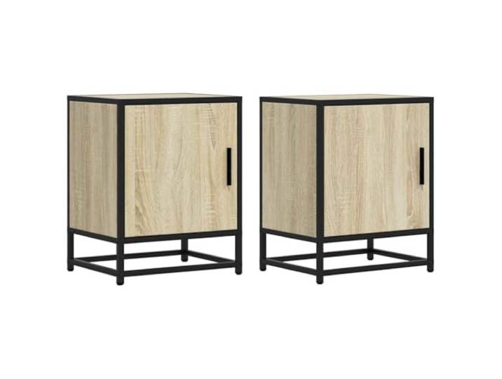 LMTYOENFG Nachttisch 2er Set, 40x31x50 cm, Beistelltisch Sonoma-Eiche Kompakter Stauraum fürs Schlafzimmer: Geschlossenes Fach mit Drehtür schützt Utensilien vor Staub und Blicken.