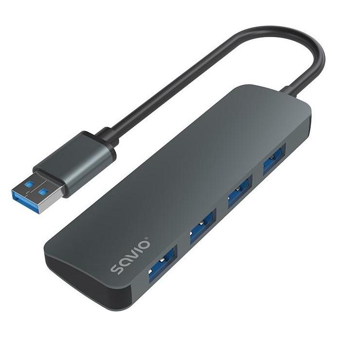 Savio 4-Port-HUB USB 3.1 Gen 1, AK-53 (USB-A, 4 Ports) (AK-53)