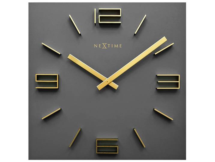 Wanduhr Gerald Grau/Goldfarben