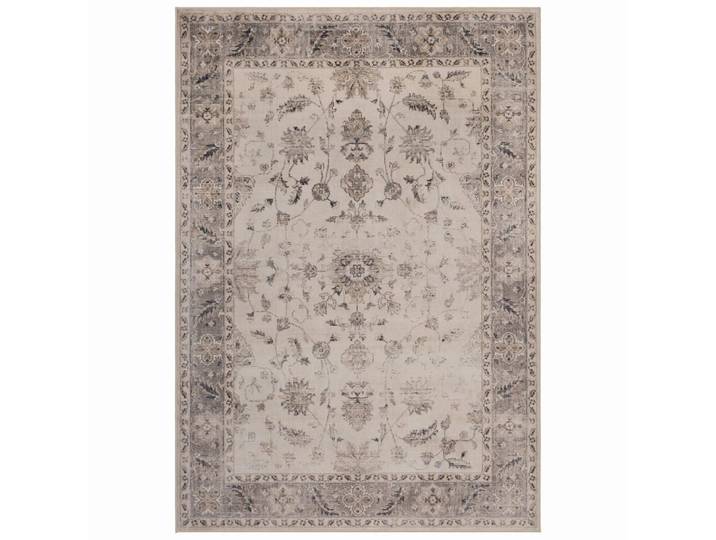Tapis vintage rosace lavable en machine beige 160x230cm