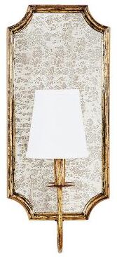 Cora 1-Light Antique Mirror Sconce with Shade - Ballard Designs