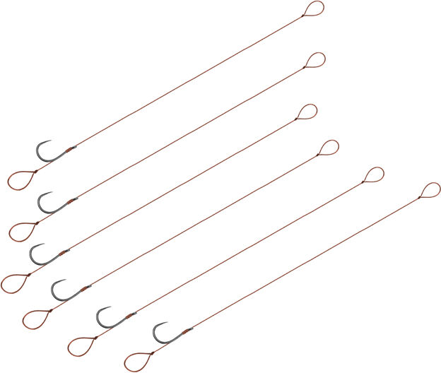 Bas de ligne Delphin Proxi Loop / par 6 8cm / 0,10mm / B-LESS #6 Beige, Gold, Gray 8cm / 0,10mm / B-LESS #6