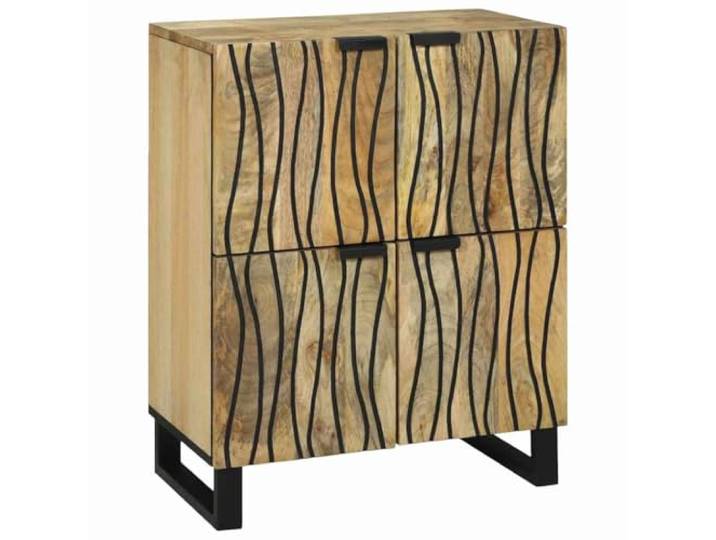 HEFZGDB Rustikales Sideboard mit Aufbewahrungsfunktion aus massivem Mangoholz und rechteckiger Form für Esszimmer und Büro, Massives Mangoholz Sideboard mit rustikalem Design