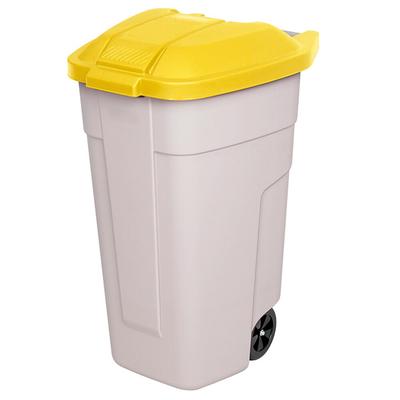 BRB Wertstoffsammler, Inhalt 100 Liter, Korpus beige, Deckel gelb