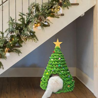 Uplifted Goods Christmas Tree Cat Bed Craft Material Set Christmas Tree Cat Bed Craft Material Set