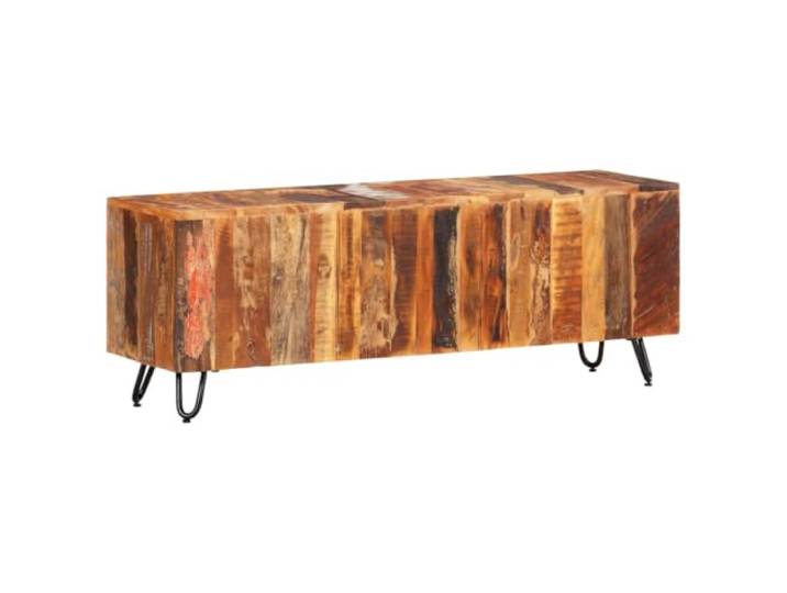 GHVBNMF TV-Schrank Altholz Massiv 110x30x40 cm Fernsehtisch Vintage Rustikales Lowboard aus buntem Altholz und Eisen für Wohnzimmer & Flur. Jedes Möbelstück ein echtes Handgefertigt-Unikat.