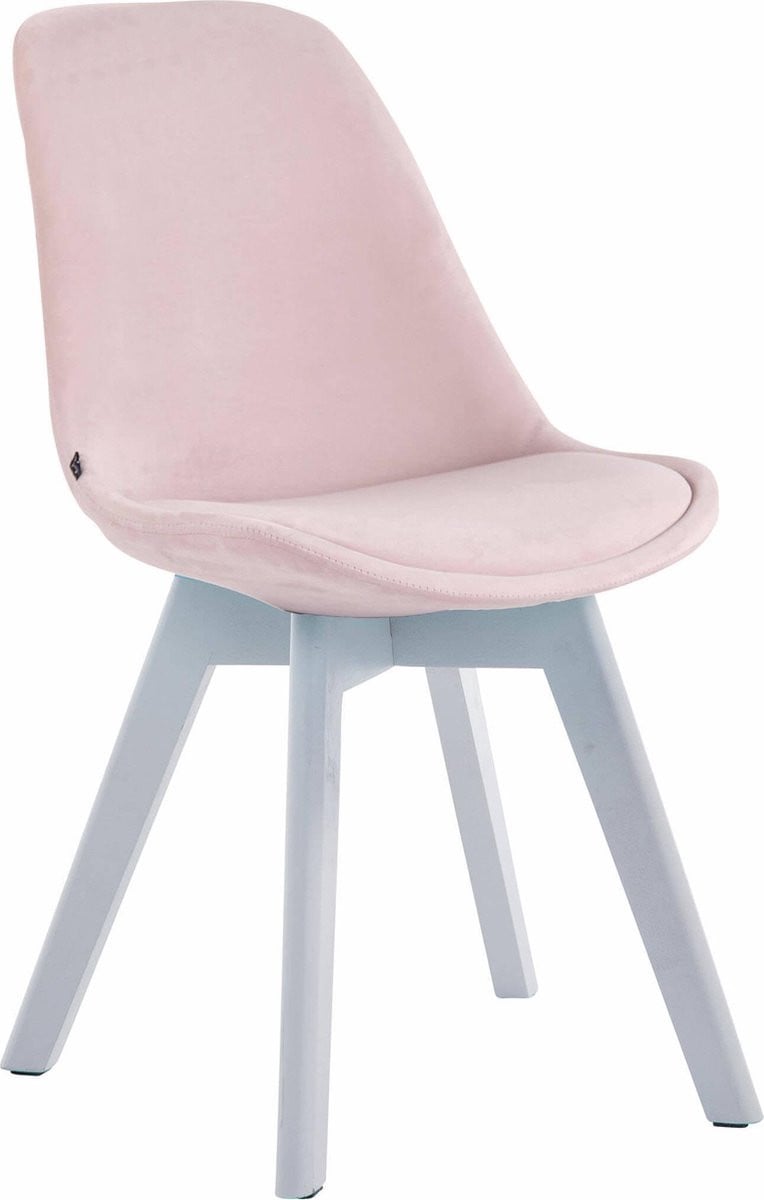 CLP Borneo V2 Eetkamerstoel - Fluweel roze wit