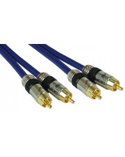InLine Premium Audiokabel RCA M bis M 5 m doppelt abgeschirmtes Koaxialkabel Blau (89707P)