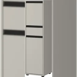 Badschrank HAMBURG | Steingrau | Soft-Close Dämpfung | Melaminharzbeschichtung | Nischenschrank schmal | Midischrank Kadima Design