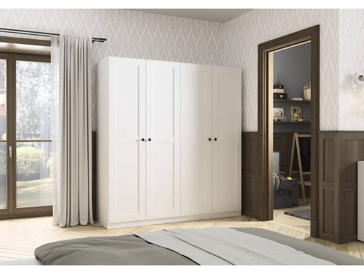 Drehtürenschrank Skagen 181cm Weiß Classic