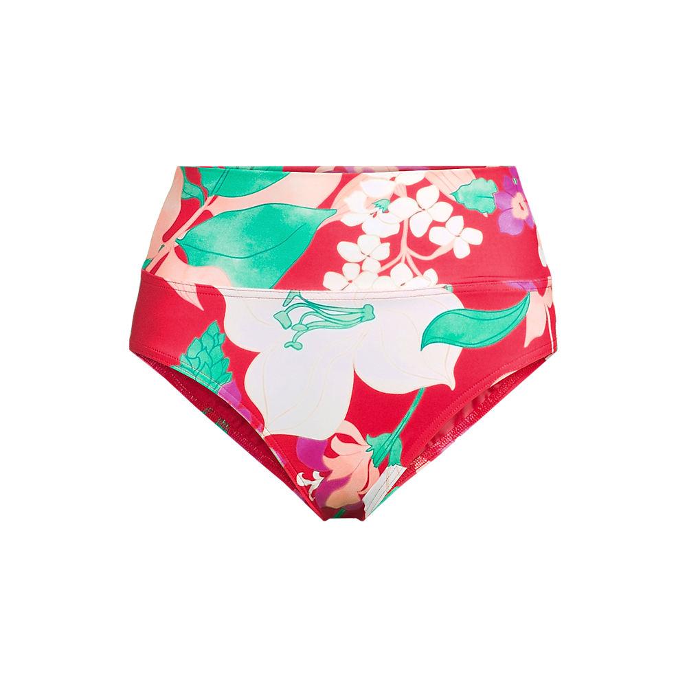 Bikinihose zum Umschlagen, High Waist, für Damen, Damen, size: regular, Pink, Nylon-Mischung, by Lands' End