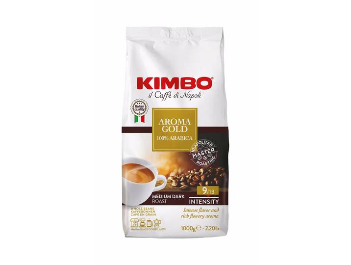 Kimbo Aroma Gold Kaffeebohnen – schwarz