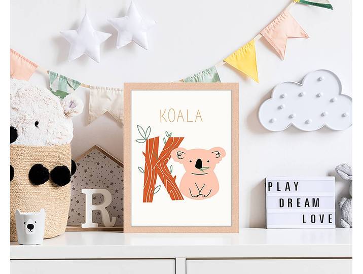 Tableau déco Koala 33 x 43cm Multicolore