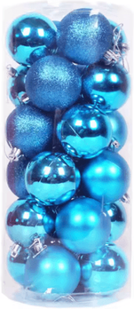 Inspire Picks Mini Flocked Christmas Ball Ornament Set (24PCS) lake Blue 3cm 2cm Or 3cm