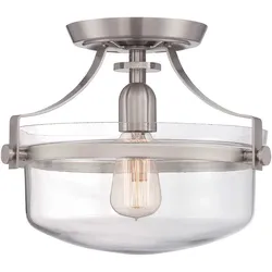 Elstead Lighting Penn Station 1-flammige Deckenleuchte E27 Nickel gebürstet