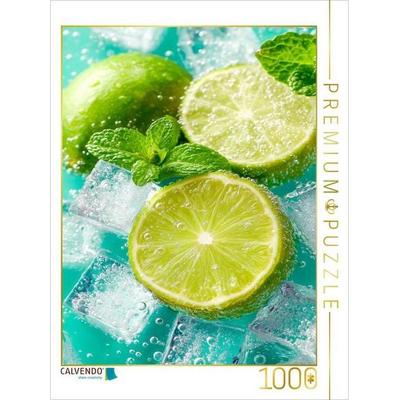 CALVENDO Puzzle Frische Limetten mit Eiswürfeln | 1000 Teile Lege-Größe 64x48cm Foto-Puzzle für glückliche Stunden