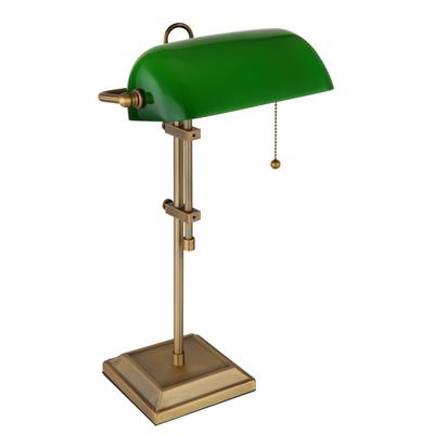 GLOBO LIGHTING Schreibtischlampe "ANTIQUE", gold (altmessing), 1 Stk., Leuchten, Klassische Schreibtischleuchte, Antik-look Tischleuchte, Bankerlamp, Schreibtischlampe