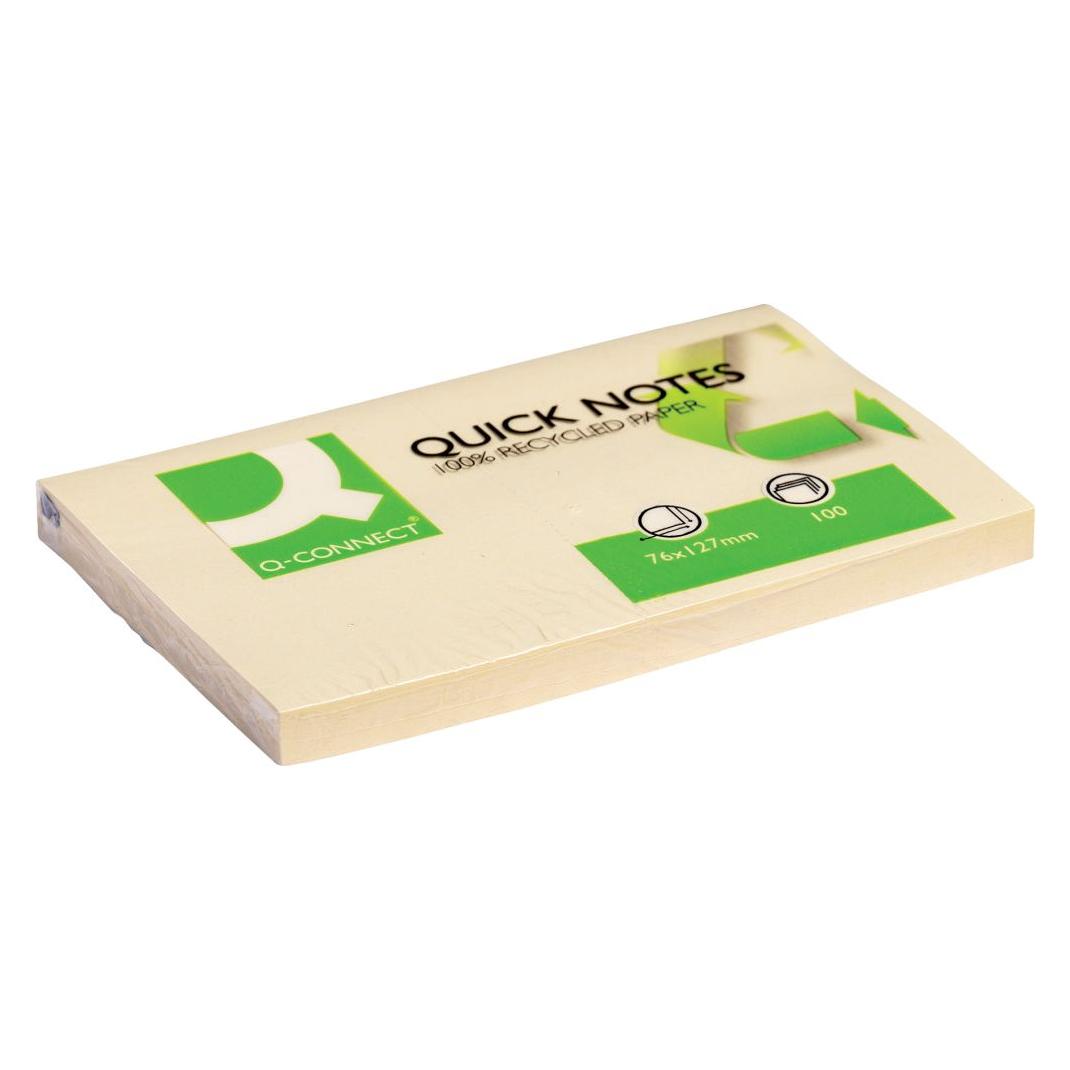 Q-Connect Haftnotizen Quick Notes Recycling gelb (127 x 76 mm) (KF05610)