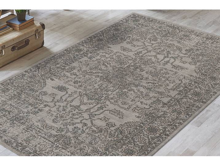 Teppich KAYOOM Perry 325 , grün (grün, taupe), B:160cm H:16mm L:230cm, Baumwolle, Teppiche, Teppich, digitaler Druck, verwaschenes Farbendesign, pflegeleicht