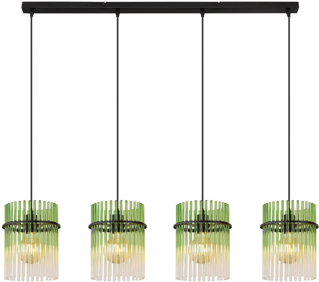 Ivy Bronx Decole 4 - Light Matte Black Kitchen Island Pendant Green 90cm H X 20cm W