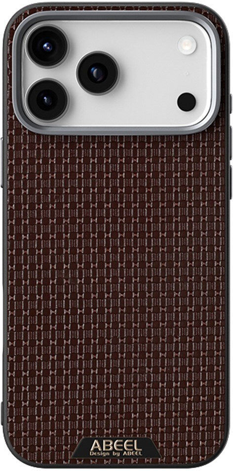 ABEEL iPhone 18 Pro / 17 Pro Textured Micro-Embossing Cover - MagSafe Kompatibel - Brun