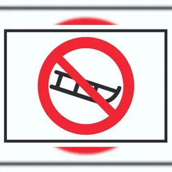 HB-Druck Schlitten fahren verboten Symbol Schild A5 (148x210mm)