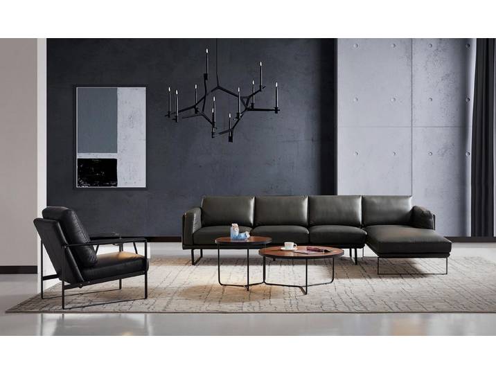 JVmoebel Ecksofa Elegantes Ledersofa im Eckdesign mit schwarzem Leder, Made in Europa
