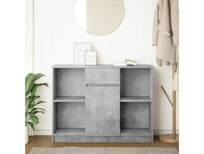 Buffet bahut - Buffet avec tiroir gris béton 101x35x76 cm - Bois d'ingénierie - Enfilade de rangement 5184726980