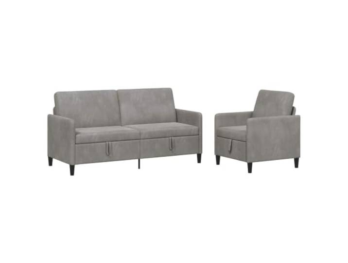 Todiikf Sofagarnitur mit Stauraum 2-teilig Couch Set Hellgrau Praktisches Couch-Set fürs Wohnzimmer mit integriertem Sitzstauraum, abnehmbarem Bezug und robuster Metall-Holz-Basis.