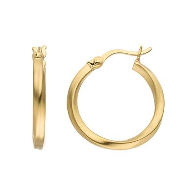 Paar Creolen JOBO "Ohrringe gedreht", gold (goldfarben), Ohrringe, Damen, 19,7mm, Silber 925 (Sterlingsilber), 925 Silber vergoldet