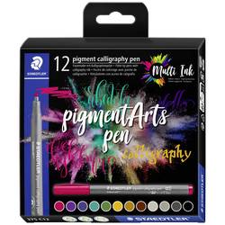 Staedtler Fasermaler pigment calligraphy pen 375 C12 farbig sortiert 2 mm 12 St.