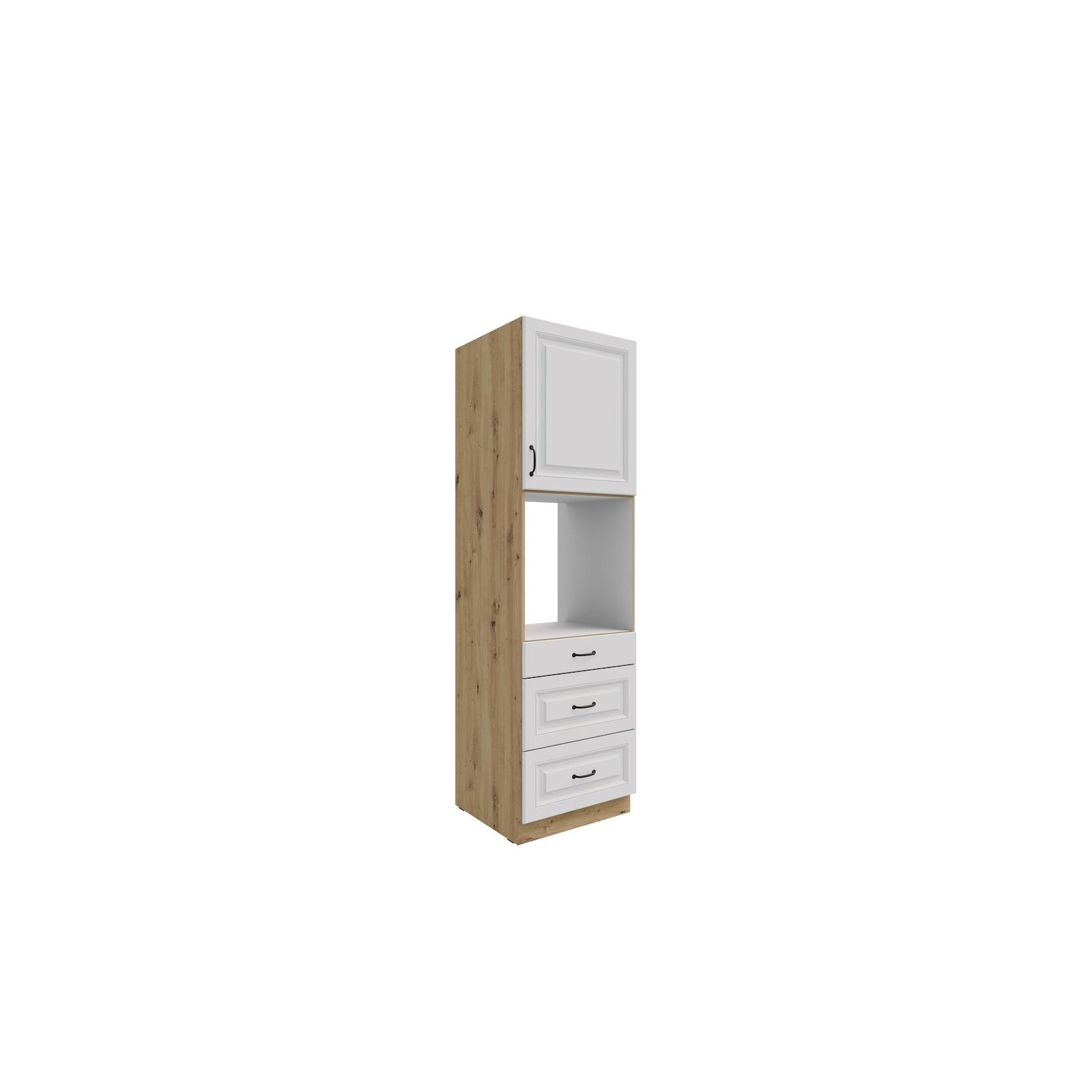 Küchen Backofen Hochschrank 60 Stilo Weiss Küchenzeile Küchenblock + Schubladen