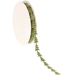 Stanzband "Bäume", grün-gold, 10 mm, 5 m