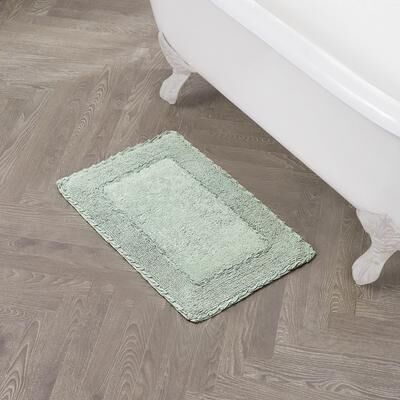 Laura Ashley Ruffle Border Pure Cotton Bath Rugs