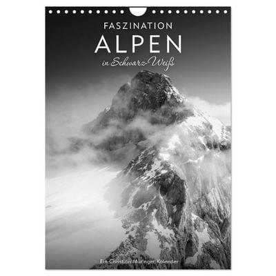 Faszination Alpen in Schwarz-Weiß (Wandkalender 2027 DIN A4 hoch), CALVENDO Monatskalender