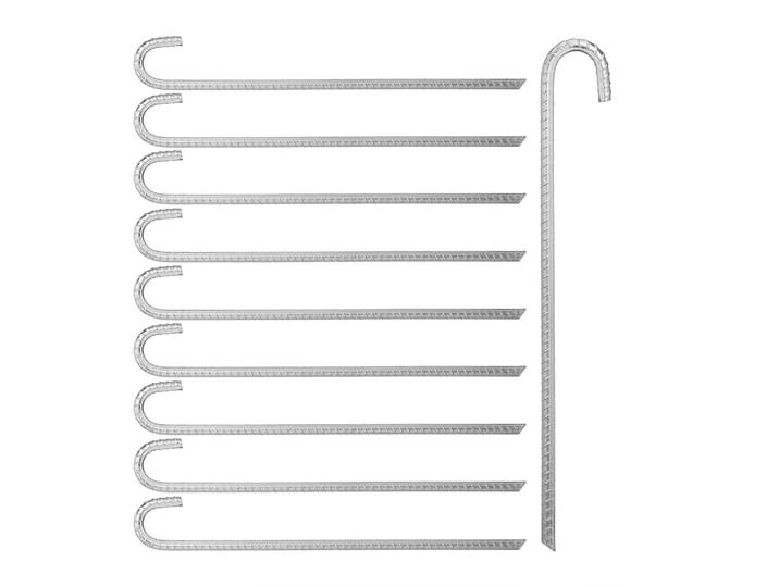 Bodenanker 45cm 10er-Set Silber