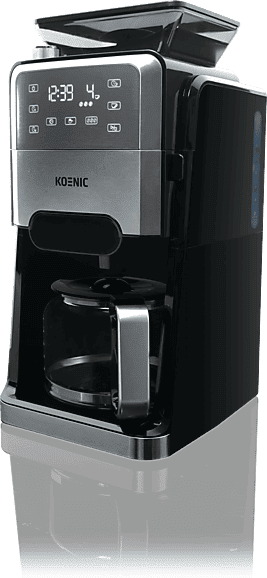 Cafetera de goteo - KOENIC KCM 141224, 1520 W, 1.5l Capacidad Depósito Agua, 12 Tazas, Negro/Acero Inoxidable