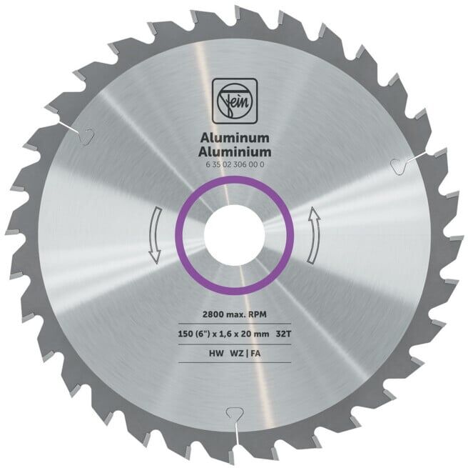 Fein Lame de scie circulaire portative pour aluminium et autres métaux non ferreux (63502306000)