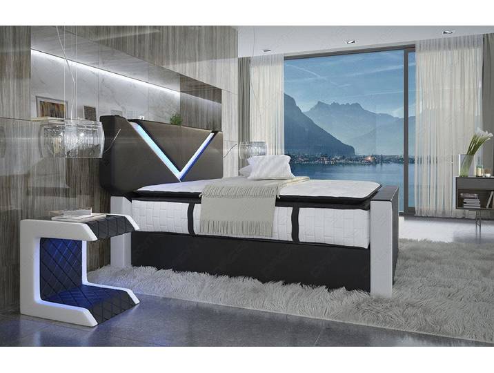 Boxspringbett Lyon in Leder