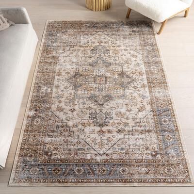 Nuloom Purnima Medallion SplashGuard Machine Washable Area Rug