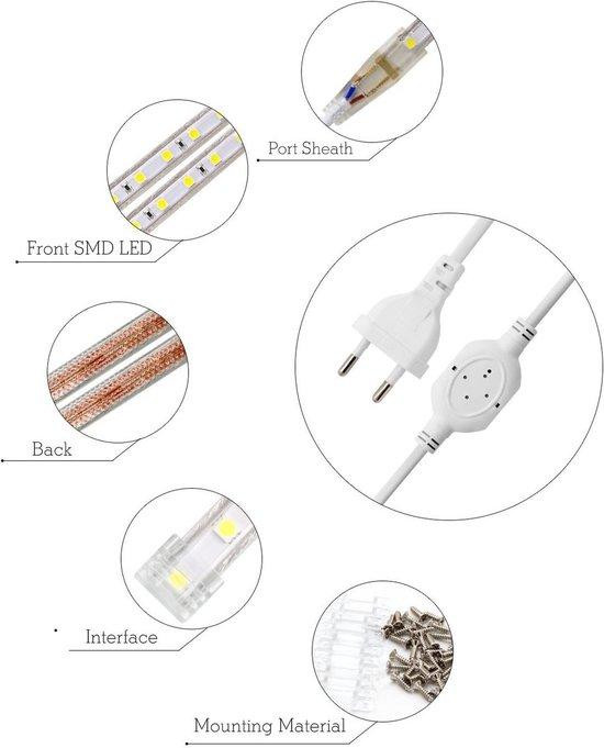 WAN Waterdichte LED Strip 2M - Warm Wit 220V | Flexibele LED Tape voor Binnen en Buiten