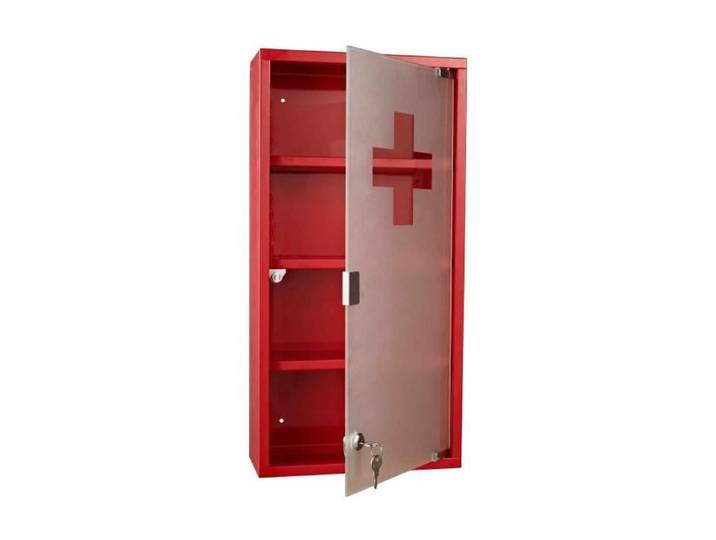 Armoire à pharmacie en acier Blokpil rouge