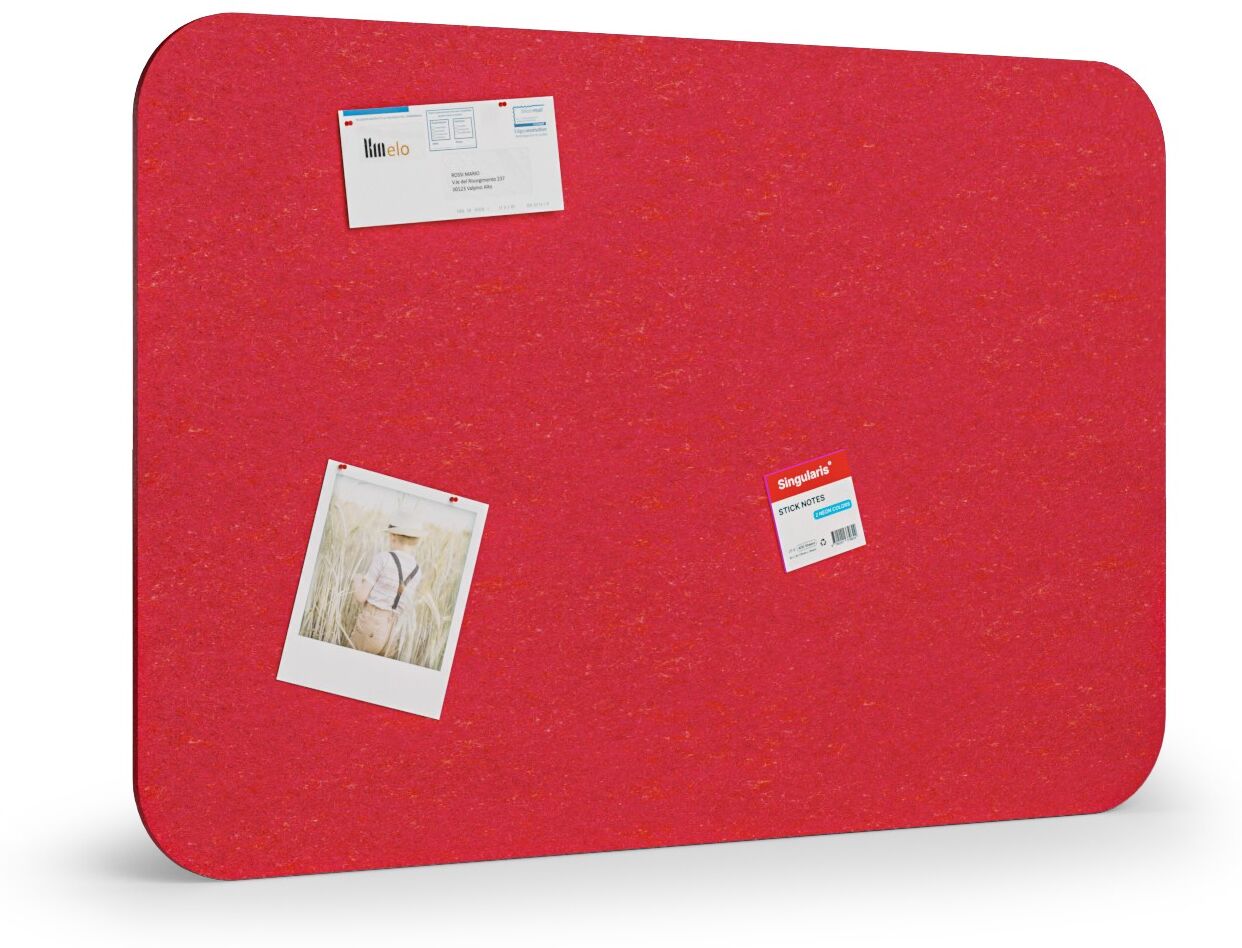 B2B Partner Akustische Pinnwand 120x80 cm, runde Ecken, rot