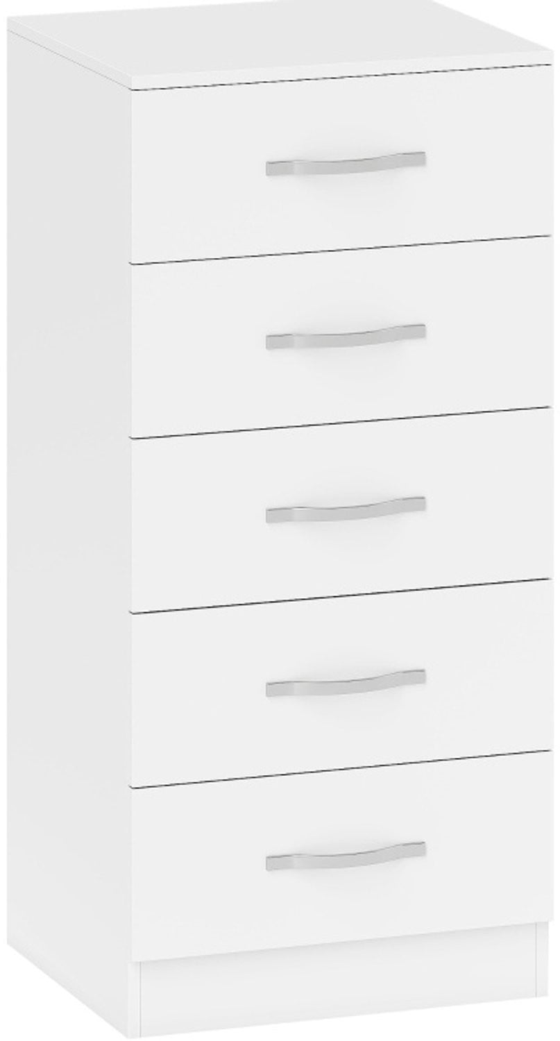 CHICFURN Ladekast met 5 lades, smal, wit