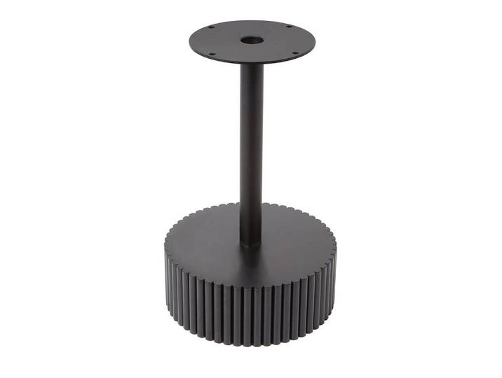 Prima-Online Tischgestell Couchtisch Gestell Rund Metall Riffeloptik Schwarz Weiß (Ohne Platte)