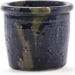 Glazed Shades Übertopf 11 cm, blau-grün